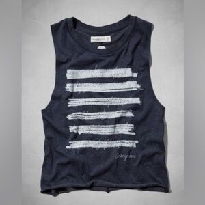 Abercrombie & Fitch NY Navy Blue Anonymous Twisted Open Back Tank Top Sz XS NWT